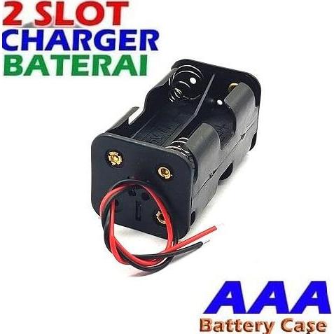 KOTAK BATTERY HOLDER CASE AAA 2-SLOT BOLAK BALIK BATERAI CAS BOX DOUBLE 4X AAA