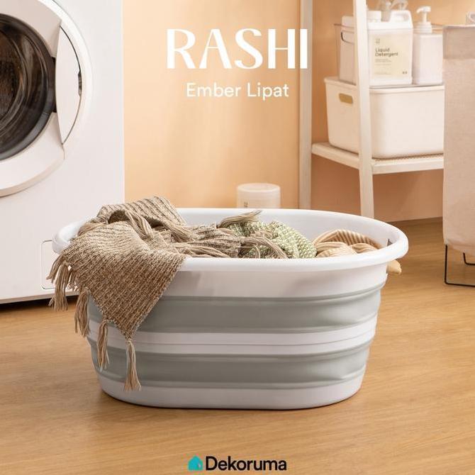 Dekoruma RASHI Ember Lipat / Ember Portable Untuk Cuci Baju - Putih