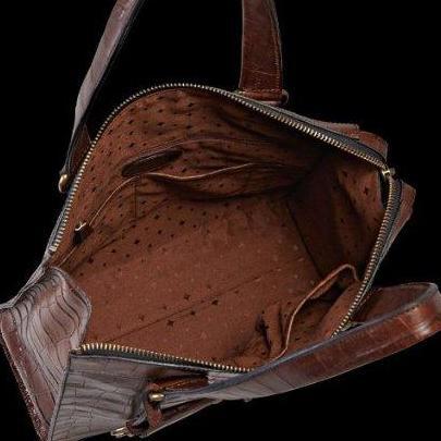 Fossil VRV Tote Brown Croco