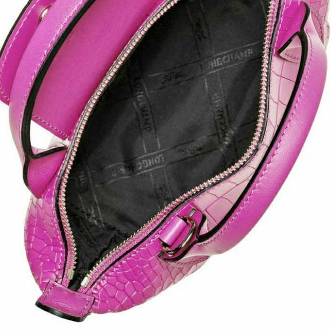 Tas longchamp Orinal - Le Pliage Cuir Mini Croc Fuschia