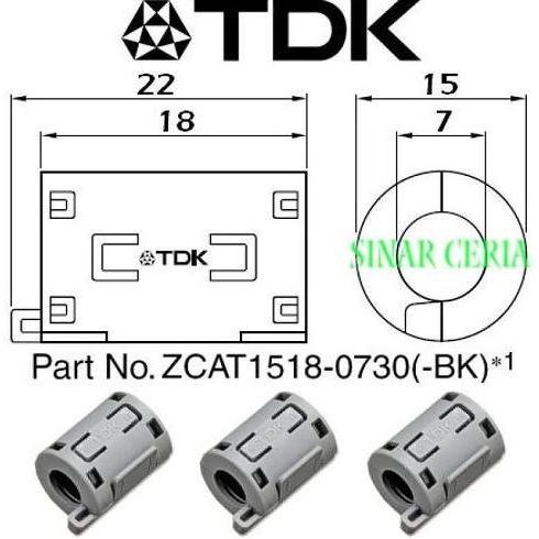 MAGNET TDK ZCAT 1518-0730 FERRITE 1518 0730 DIAMETER 5MM - 8MM BBM KABEL BUSI MOTOR MOBIL KOIL COIL 