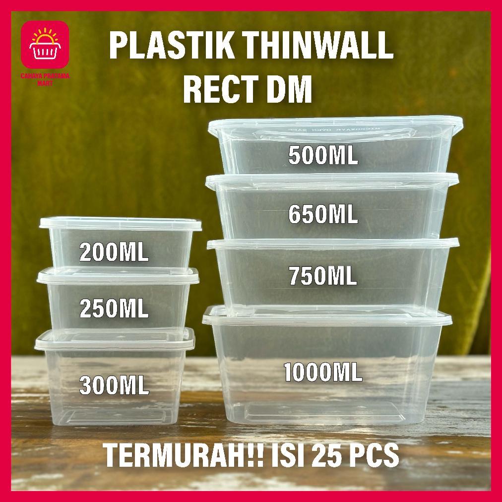 hot sale best sale thinwall rectangle / kotak makan plastik box mika thinwall wadah + tutup termurah