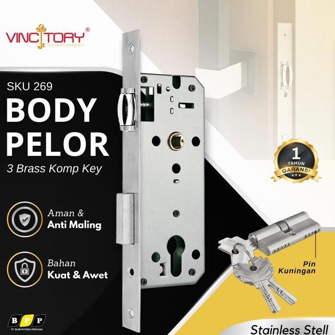 rendalens - body kunci pelor pintu kupu tarung stainless 304 vincitory prospero match