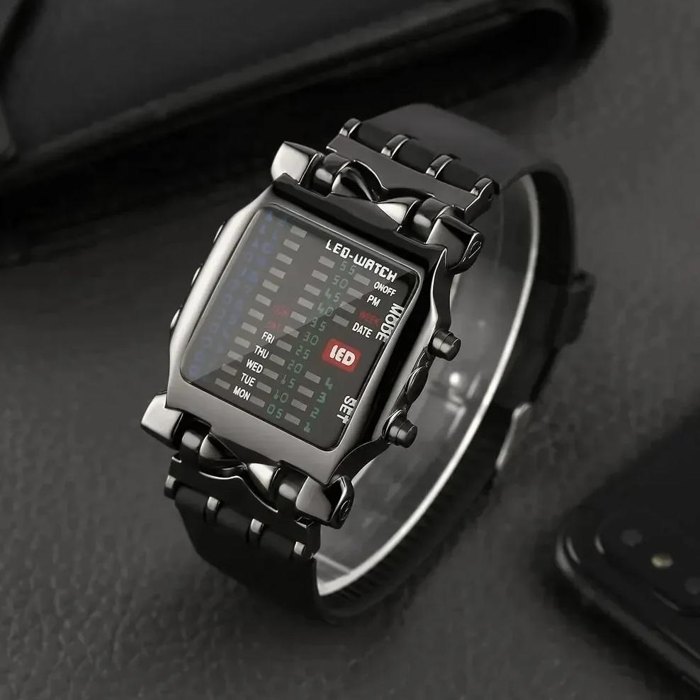 Fashion Binary Led Watch Waterproof Business Electronic Watch Mens Trend Luminous Gift Sports Couple