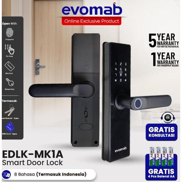 evomab Smart Door Lock Kunci Pintu Digital Bahasa Indonesia EDLK-MK1A