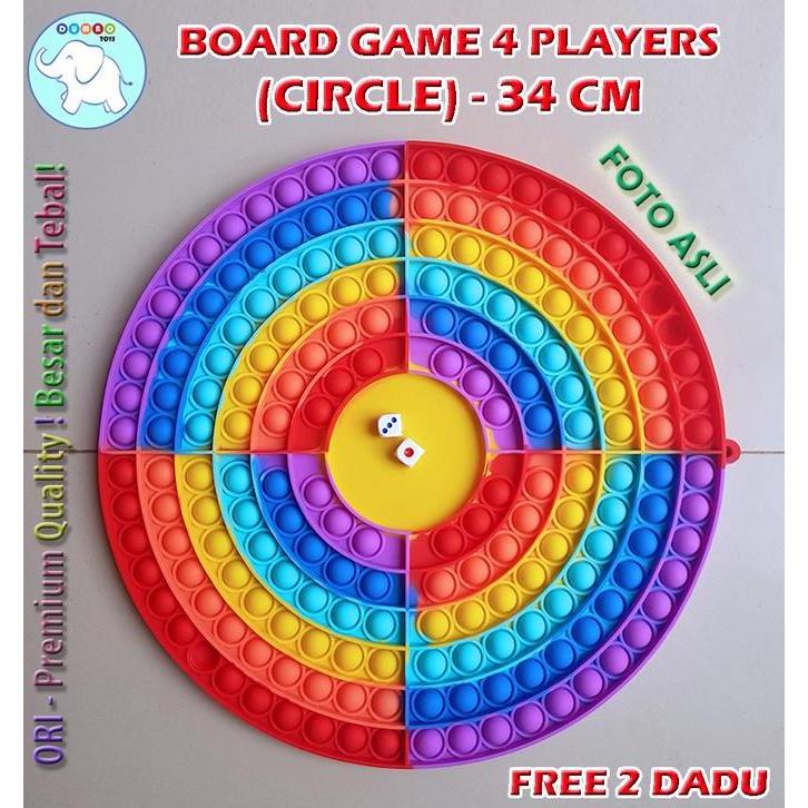 POP IT BOARD GAME PERSEGI PANJANG BATTLE FREE DADU RAINBOW JUMBO KODE 611