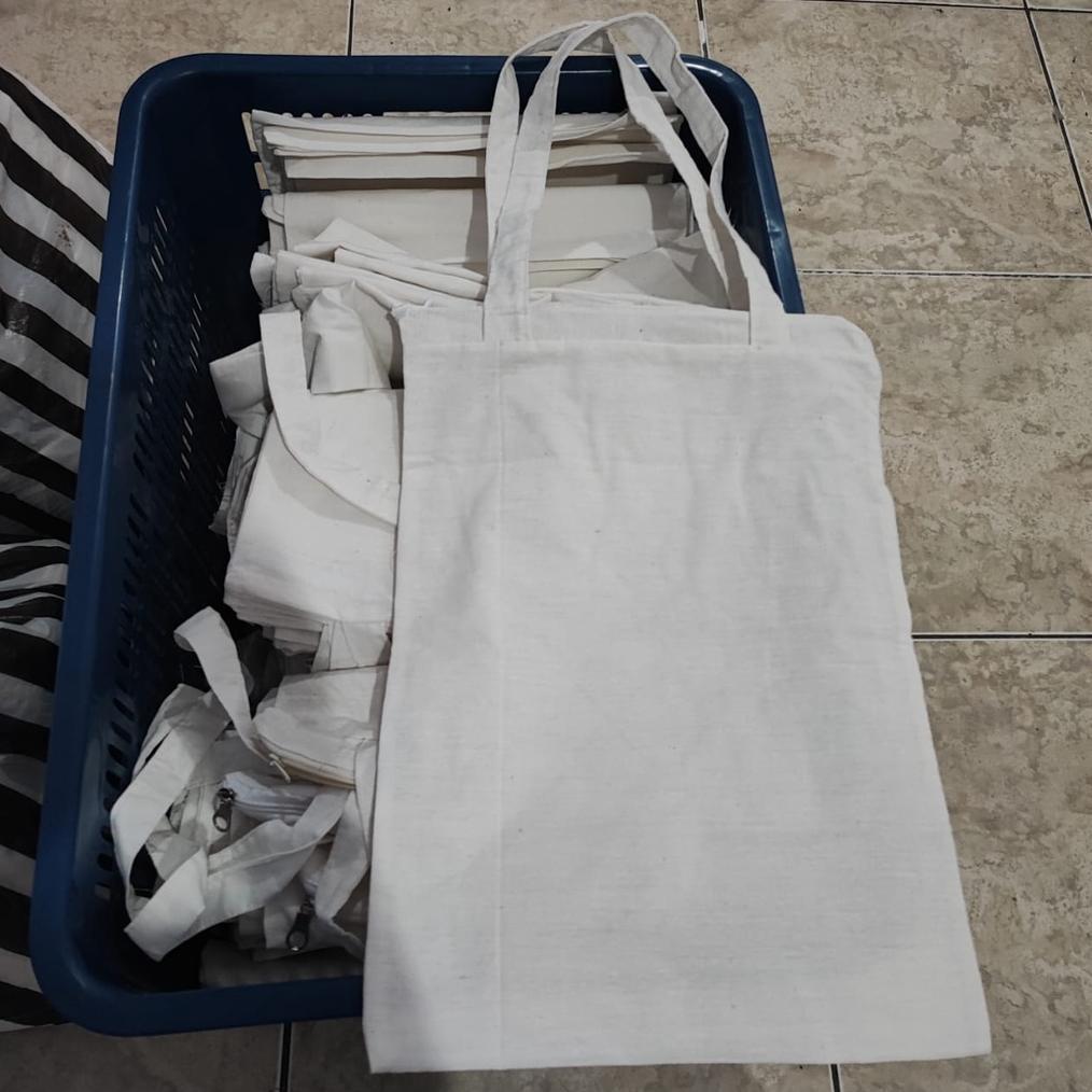 FAVORIT` HEMAT Tas Blacu POLOS (Resleting) Tote Bag Blacu Gantungan 2025