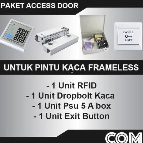PAKET ACCESS CONTROL RFID ACCESS DOOR LOCK PINTU KACA FRAMELESS
