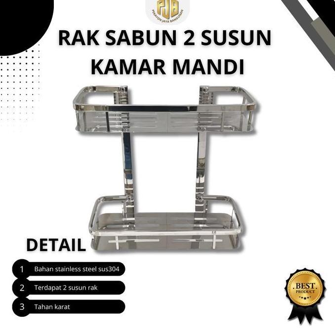 Rak Sabun 2 Susun Kamar Mandi Stainless / Rak Sabun Kamar Mandi / Rak Sabun 2 Susun Stainless