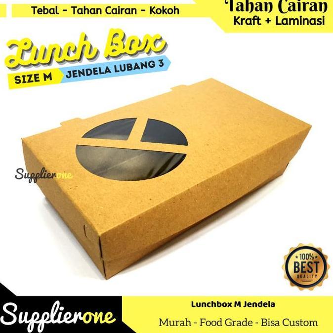 Bestsell- Lunch Box Jendela Isi 50 / Lunch Box Paper / Lunch Box Window / Paper Lunchb