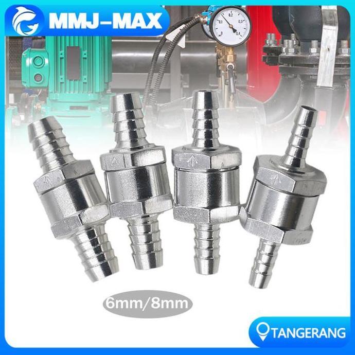 WODRUFT Aluminium Alloy Katup Satu Arah 6/8mm One Way Valve Premium Untuk Bahan Bakar Motor/Mobil No