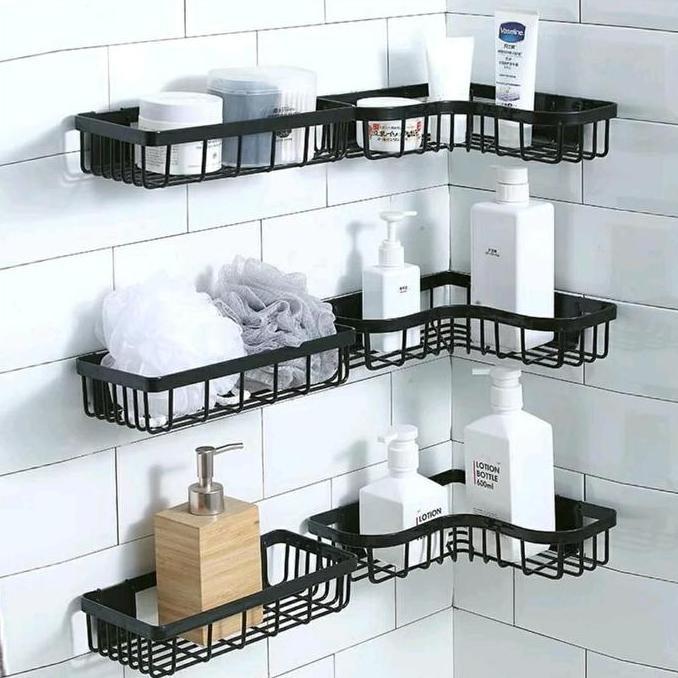 Rak Kamar Mandi Tempel Dinding Rak Sabun Kamar Mandi PVC Gantung Tanpa Bor