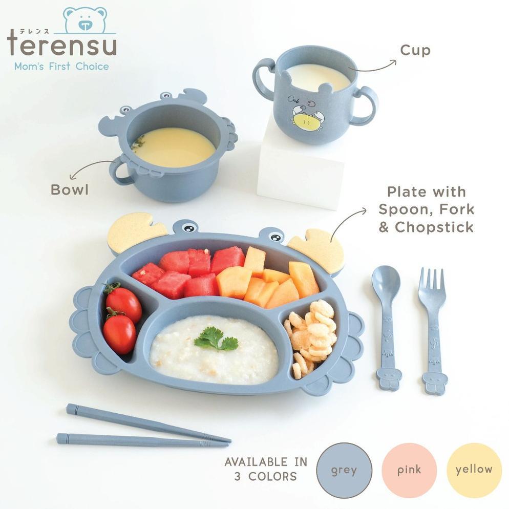 BEST DEALS TERENSU [ SATU SET ] ALAT MAKAN ANAK SEKAT SET 6 IN 1 ( PIRING + MANGKOK + GELAS + SENDOK