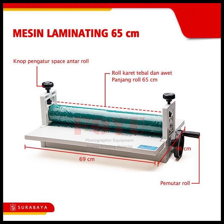 Mesin Laminating Cold Dingin Rangka Besi Lebar 65 Cm Roll Terlaris