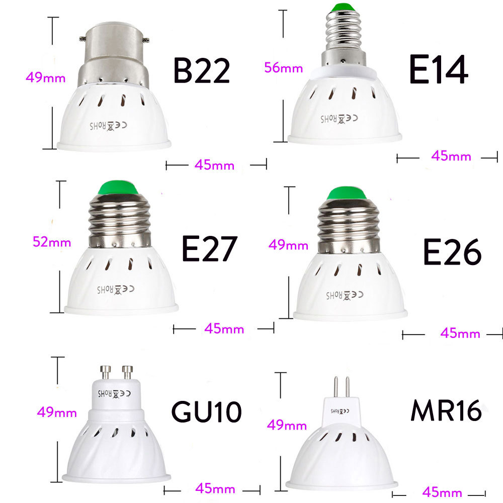 E27 B22 E14GU10MR16 UV Lampu Bakterisida dipimpin UVC Germicidal Light Led Disinfeksi Membunuh Kuman