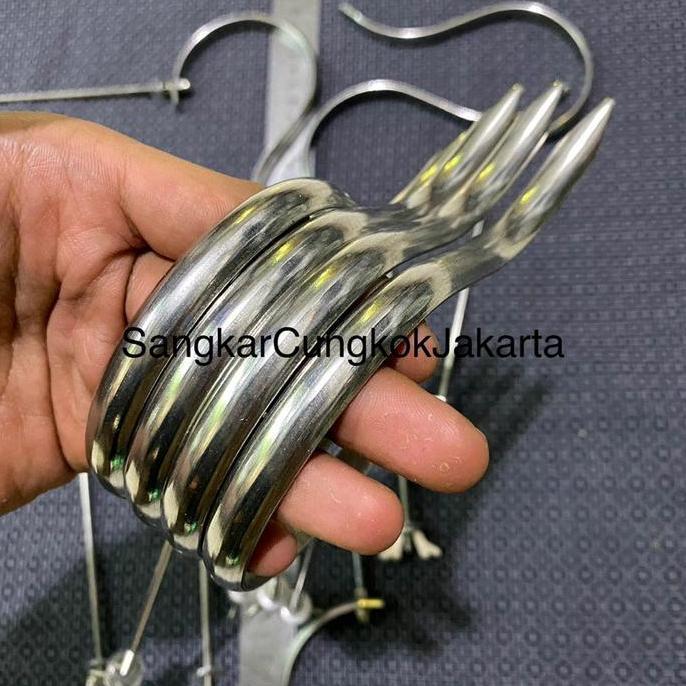TERMURAH Gantungan Sangkar Sedang Stainless Polos As17cm Cungkok READY STOCK