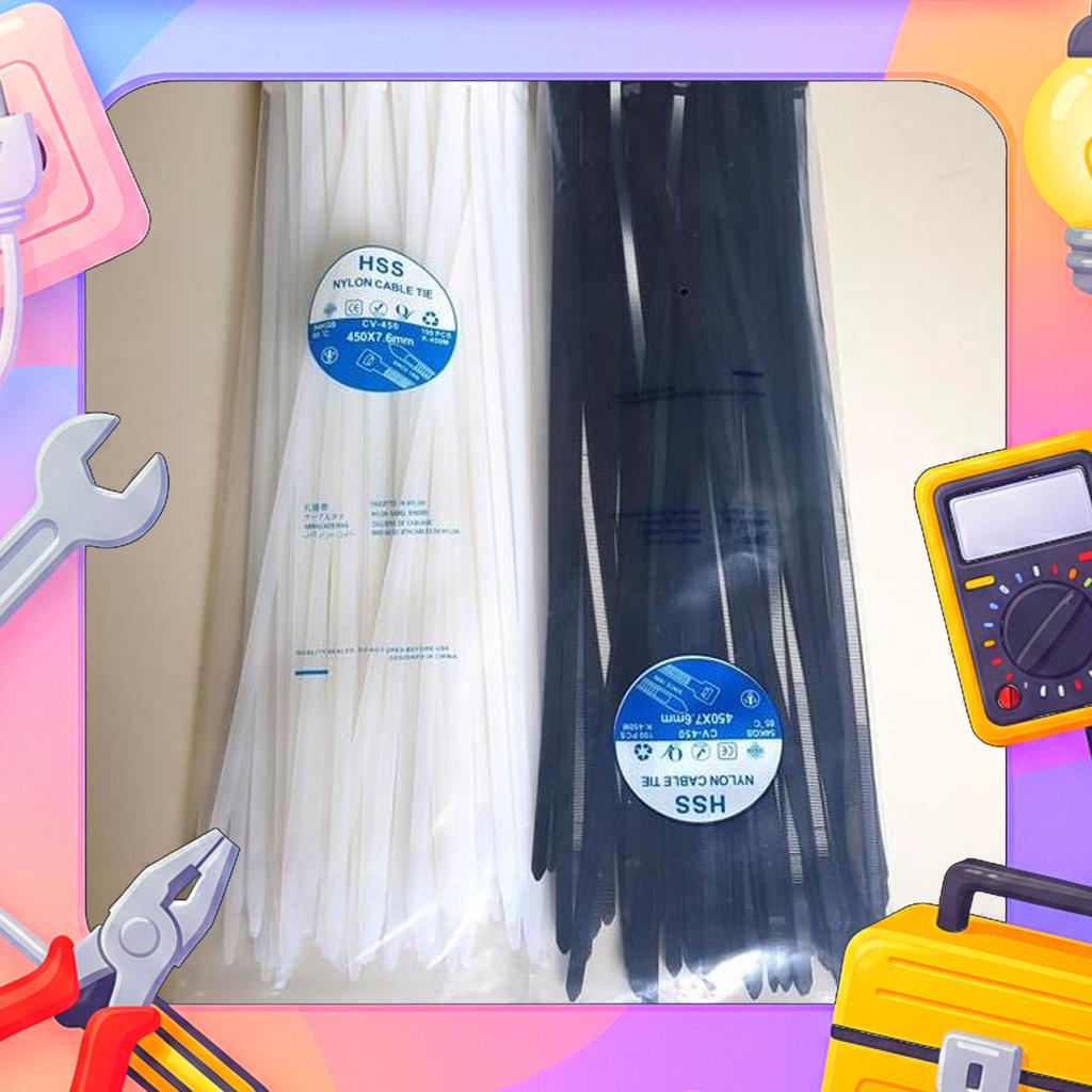 Cable Ties Cv 450 X 7.6 Mm Warna Hitam & Putih