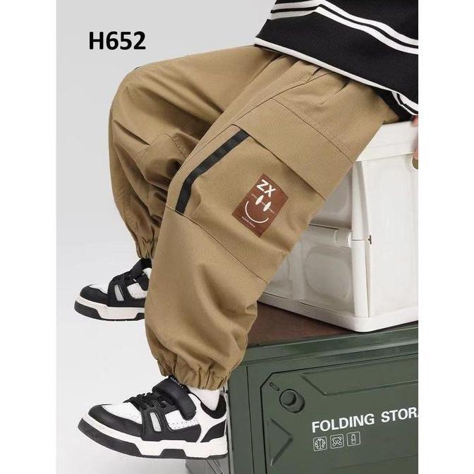 H652 Celana Joger Cargo Anak Laki Laki Tanggung