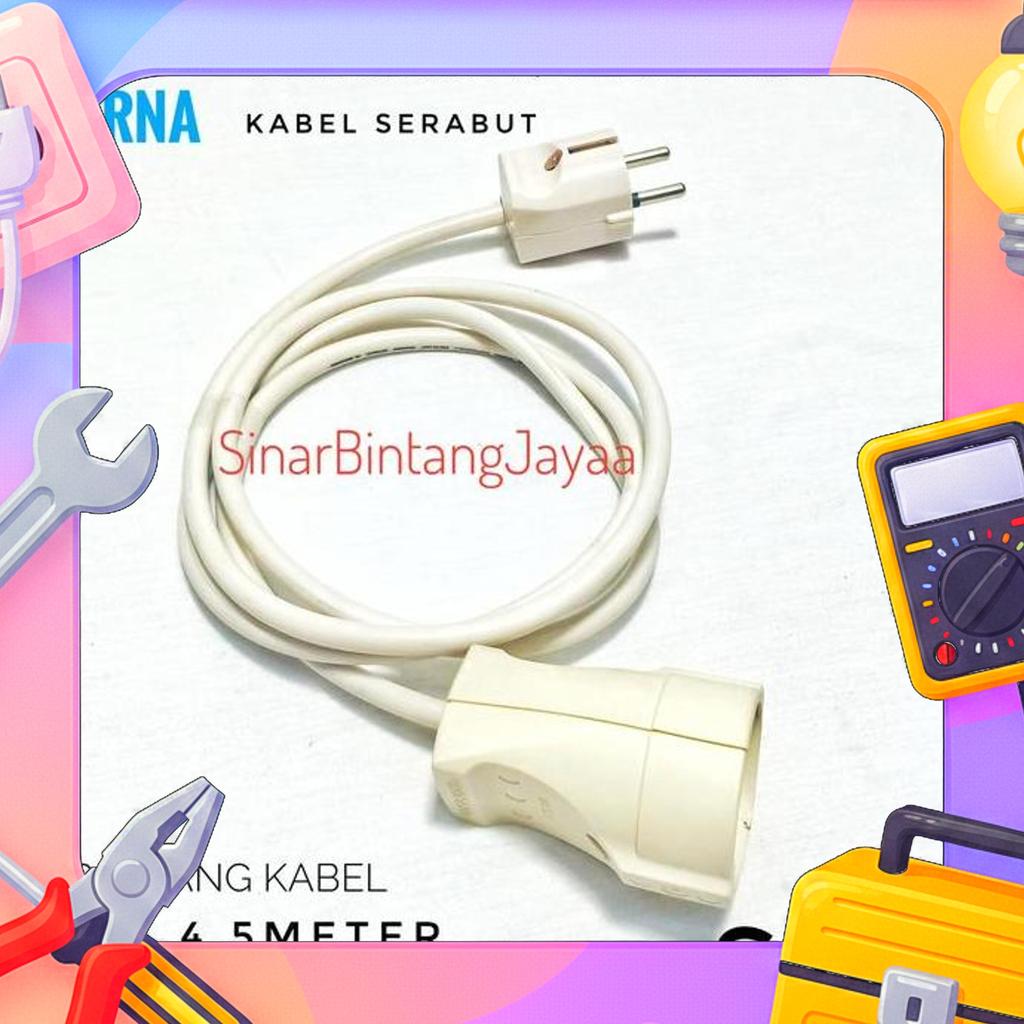 Uticon Kabel Sambungan Listrik Extension  Contra Steker Arde Kabel 1Meter - 10Meter