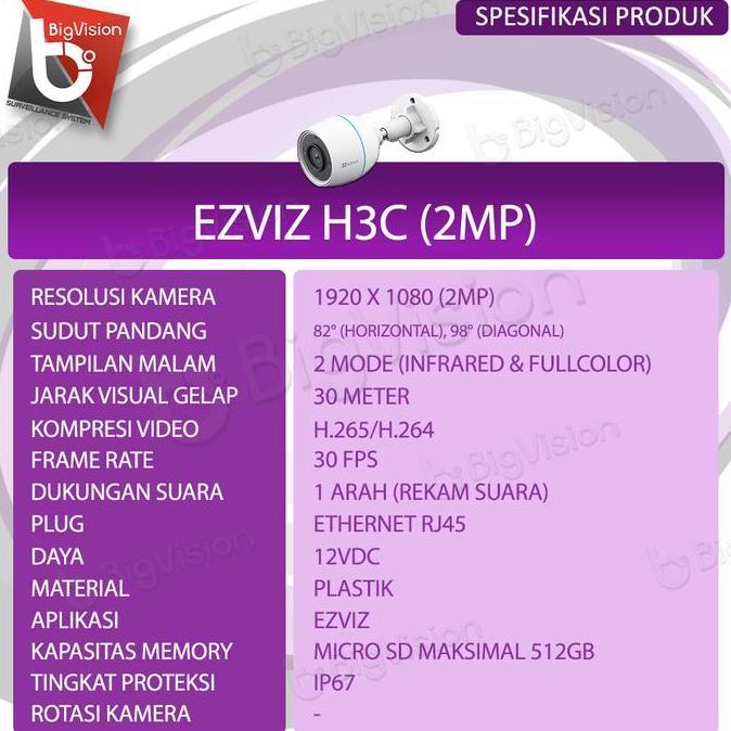 KAMERA CCTV WIFI EZVIZ OUTDOOR FIX LENS