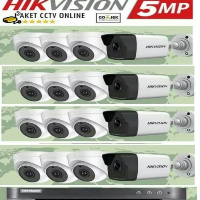 paket cctv hikvision 16 channel 8 kamera cctv 5mp