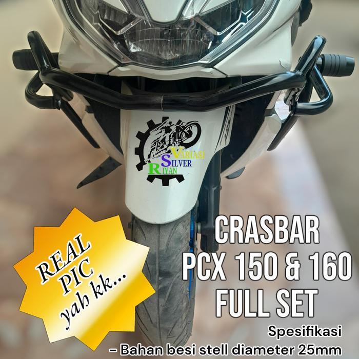 Crashbar Pcx 150 160 Pcx 160 Roadsync Full Set Depan Dan Samping Motor Pelindung Besi Motorcycle Ori