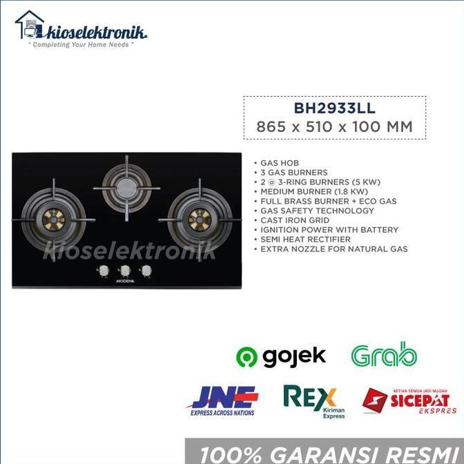 Modena BH 2933 LL Kompor Modena 3 Tungku - BH2933LL / BH 2933LL / BH2933 LL