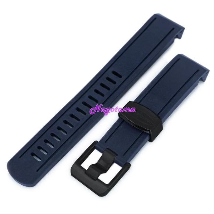 20mm CRAFTER BLUE CB02 Rubber Strap Biru Navy Seiko Sumo Black Buckle