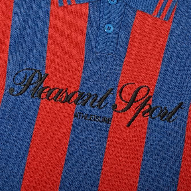 Hoender Knitwear Azul Fuego Knitted Polo Sweatshirt Sweater Blue Red