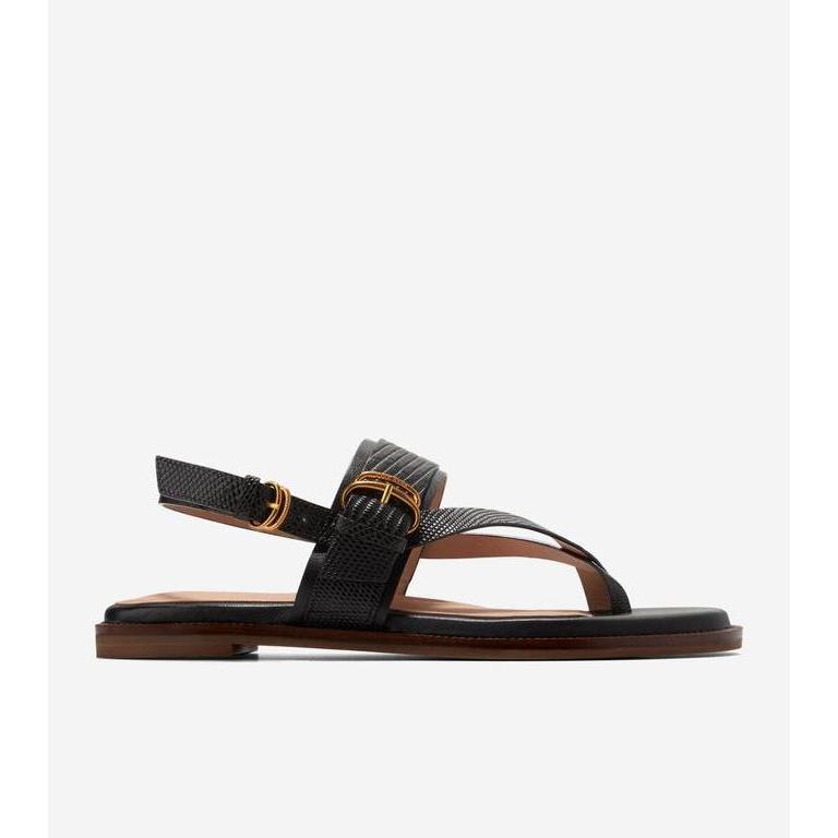 Cole Haan Women Anica Lux Buckle Sandal - Sepatu Wanita (Black)