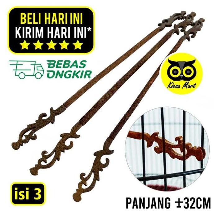 TERMURAH Tangkringan kayu asem tangkringan sangkar burung konin sogon isi 3 READY STOCK