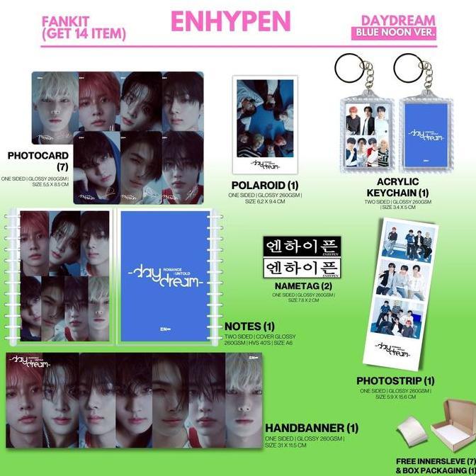 Merchand- Hologram Fankit Enhypen Desire Unleash 14 Item Idol Kpop Unofficial Heeseung Jungwon Jay J