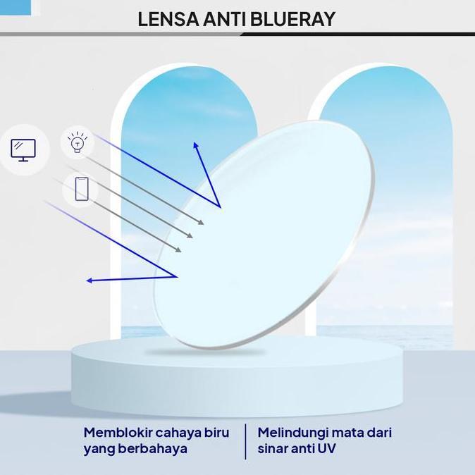 Laristop- Kacamata Clip On Geometric Anti Radiasi Lensa Minus Pria/Wanita 82103