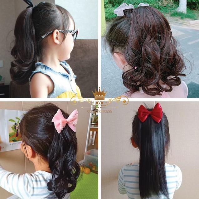 BestNew- Wik Ponitail Extension untuk Anak Style Pendek - Rambut Palsu Anak Model Ekor Kuda