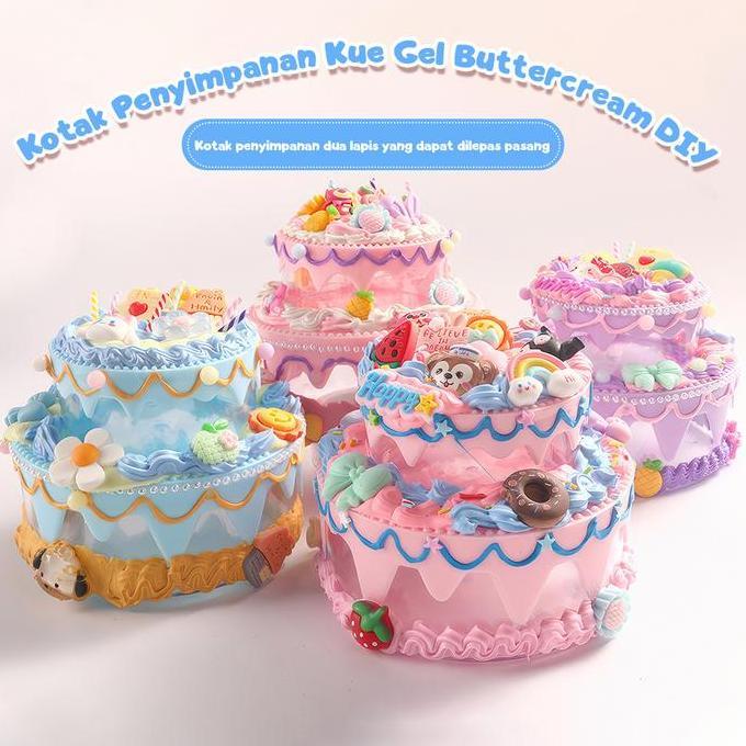 TOYS HOME MAINAN CAKE BUTTERCREAM DIY LEM KRIM DIY KUE ULANG TAHUN DIY DEKORATIF GUKA SET BOX KADO A