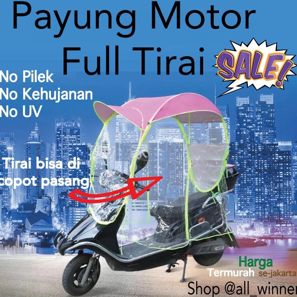 Payung KANOPI Motor DUS FULL COVER PENUTUP MOTOR RAPAT COVER Motor Canopy Motor Samping