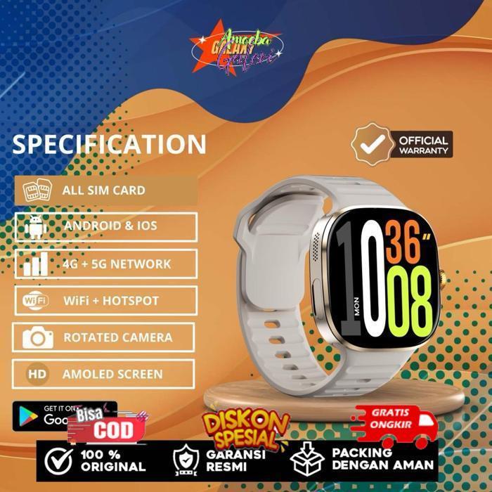 AMOEBAGALERI GALAXY-M99 SMARTWACH ANDROID JAM TANGAN SIMCARD 5G AMOLED DISPLAY 2,4 INCHI SIMCARD 8/1