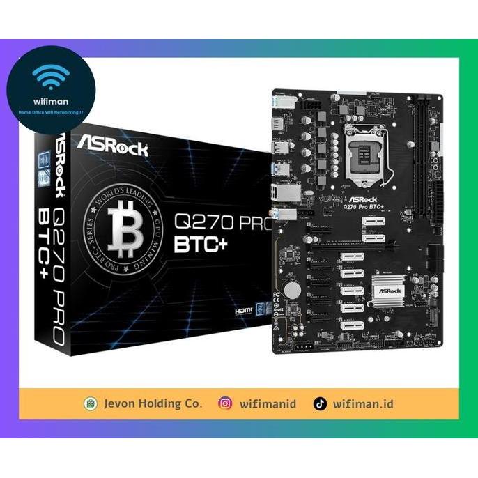 Asrock Q270 PRO BTC+ Mining Motherboard 13 Slot Intel LGA 1151 Gen 6/7 Terlaris