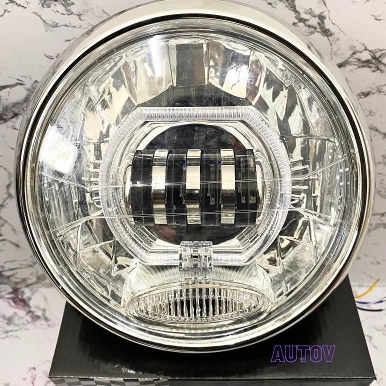 LAMPU DEPAN 4 LED PLUS  BILED PEMAKAIAN MOTOR VIXION OLD RX KING NINJA SS PLUS BATOK WARNA FULL HITA