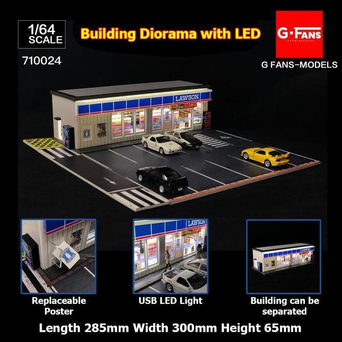G-Fans Models 1/64 Premium Diorama Diecast Lawson With Led Light Best Quality