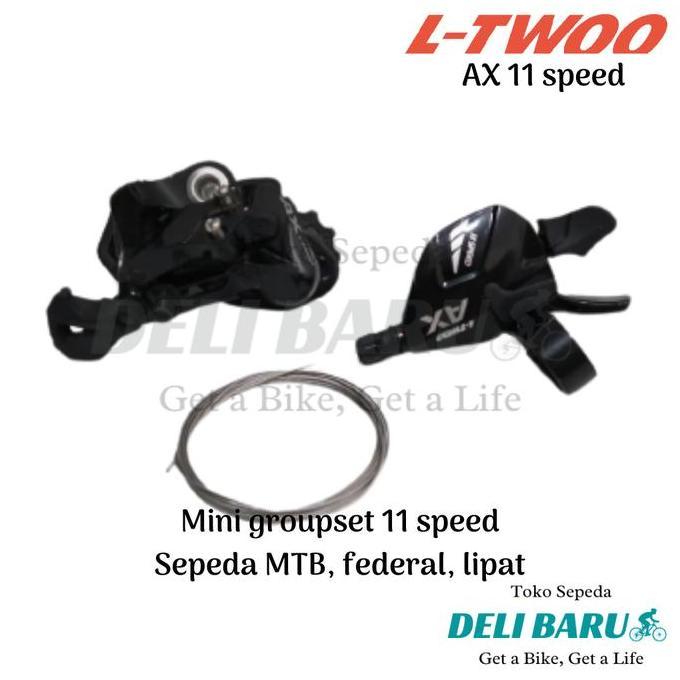 Promo L-TWOO mini groupset 11 speed Ltwoo AX shifter kanan dan RD type short cage sepeda MTB, lipat 