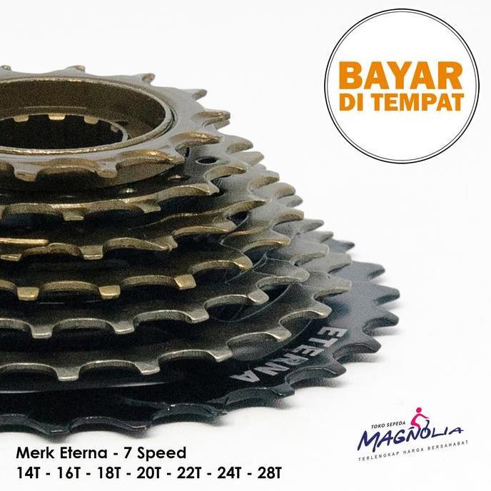 Freewheel Sprocket Sproket Sprocket Sepeda 7 Speed Drat Ulir Eterna