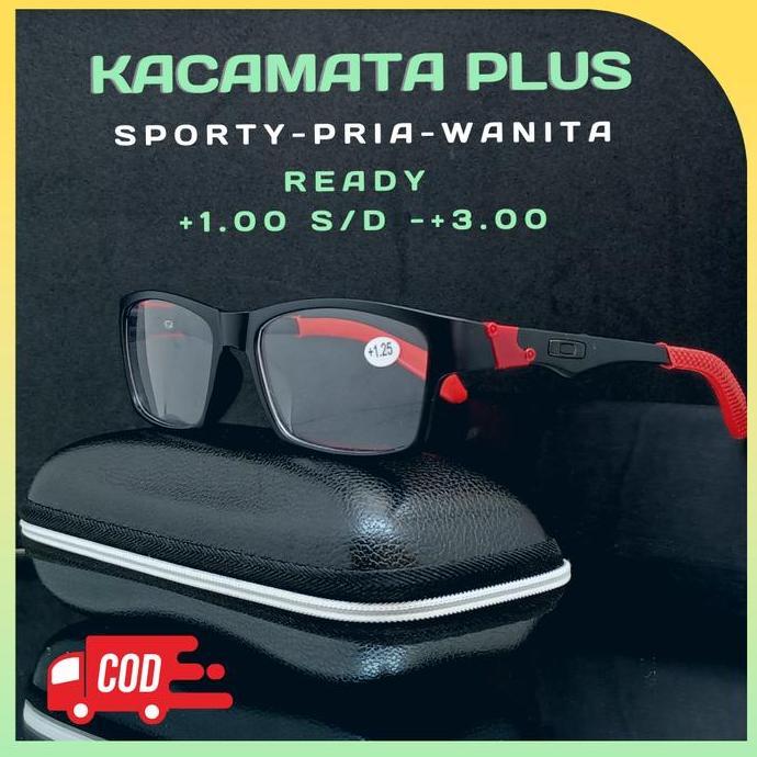 New- Terbaru Kacamata Baca Plus Gaya Pria Sporty Kaca Mata Plus Auto Fokus Wanita Optik Asli