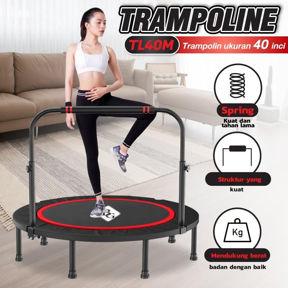 Trampoline Handle Dewasa Alat Olahraga Lompat Trampolin Bermain Anak Indoor Outdoor