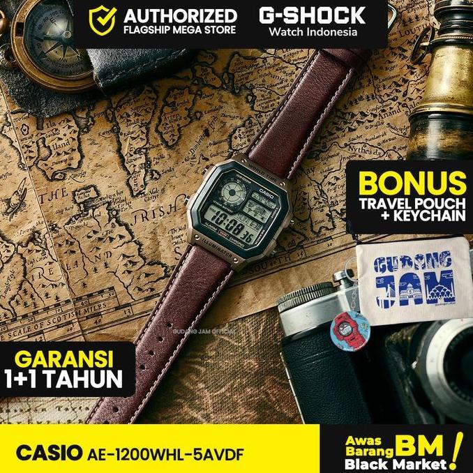 New- Casio Ae-1200Whl-5Avdf Ae-1200Whl-5A Ae-1200Whl Ae1200Whl Ae 1200Whl Digital Original Pria Watc