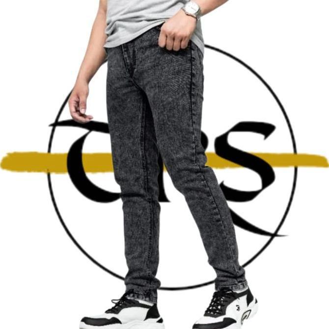 Mntp- Celana Jeans Putih Pria Jumbo Ukuran 28-46 Celana Jeans Putih Slimfit