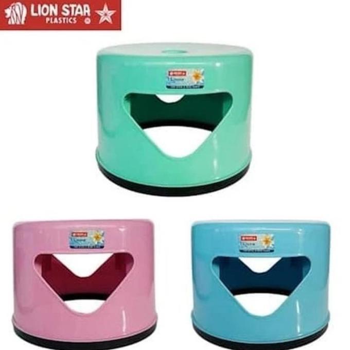 Newcap- Bangku Jongkok / Kursi Pendek Lion Star Bulat Tebal Original Plastik Furniture