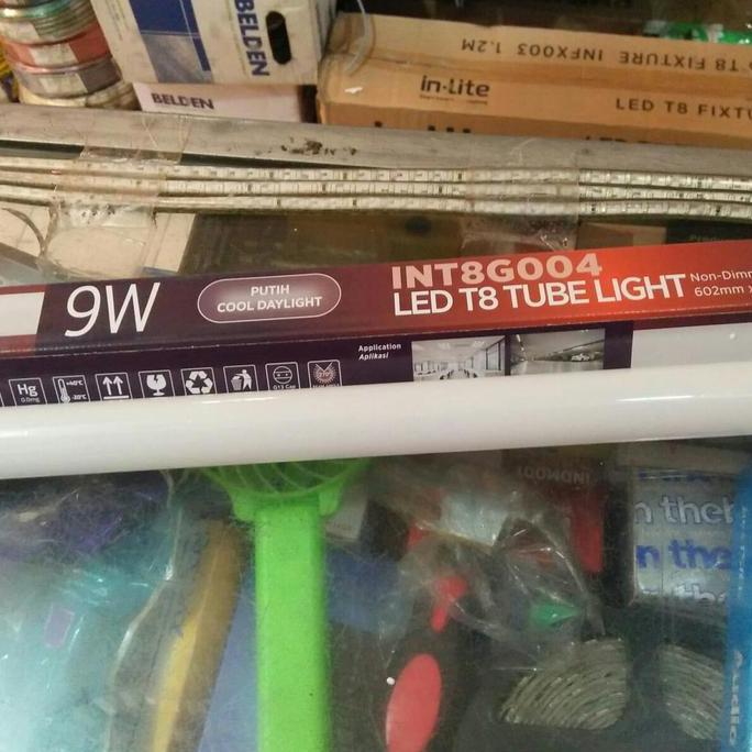 Lampu TL LED T8 INLITE 9 watt 60cm kaca