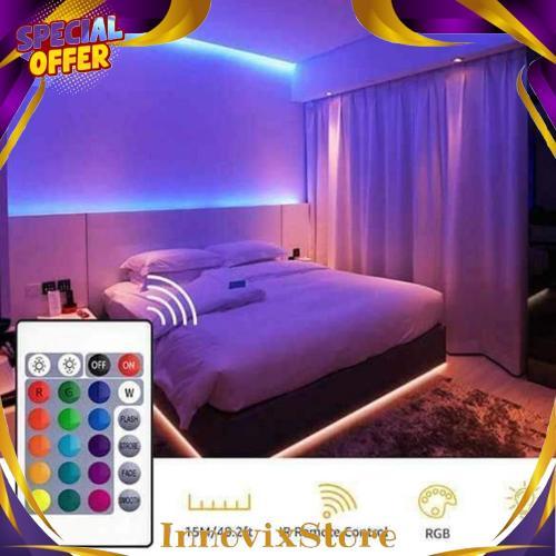 [3528 10m] Lampu led strip rgb 16 warna remote tiktok warna warni lampu kamar dinding Super