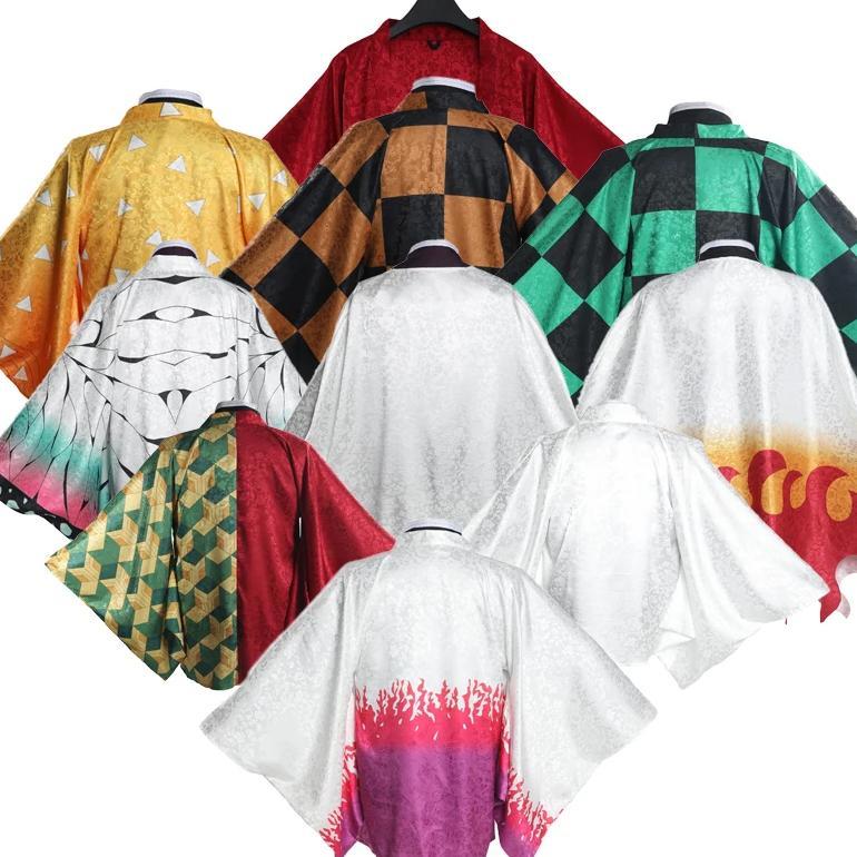 Kamado Tanjirou Brocade Cosplay Cape Kochou Shinobu Rengoku Kyoujurou Tomioka Giyuu Haori Yukata Cas